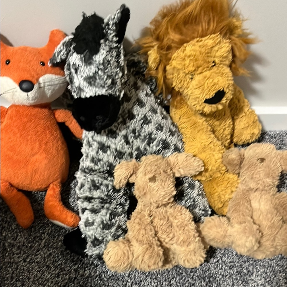 Jellycat Plush Toy Collection - Orange, Black, Yellow, Tan